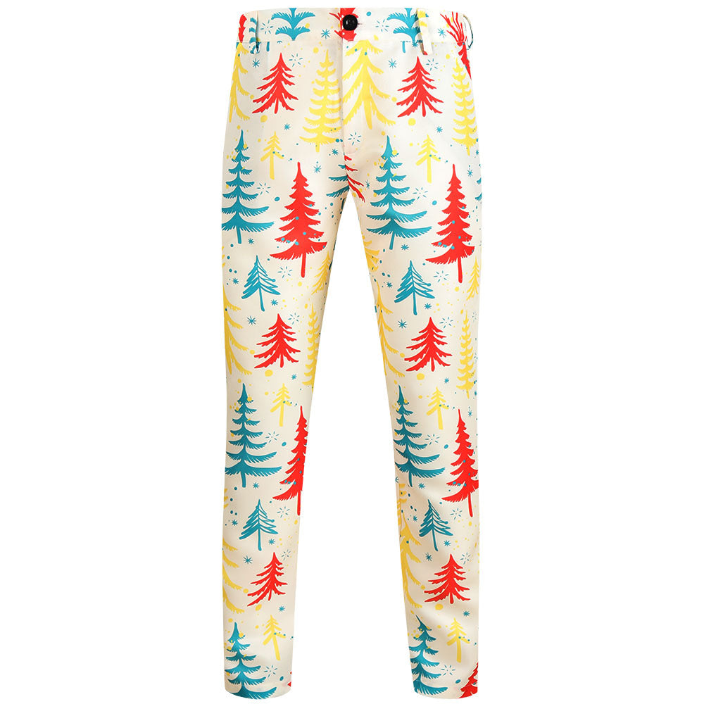Herren Weihnachtliche Slim‑Fit Chinohose mit Allover-Santa‑Print und Stretchkomfort Shop Nory