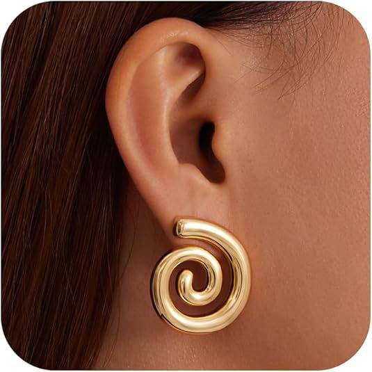 Damen Ohrstecker in zeitgenössischem Spiral-Design Shop Nory