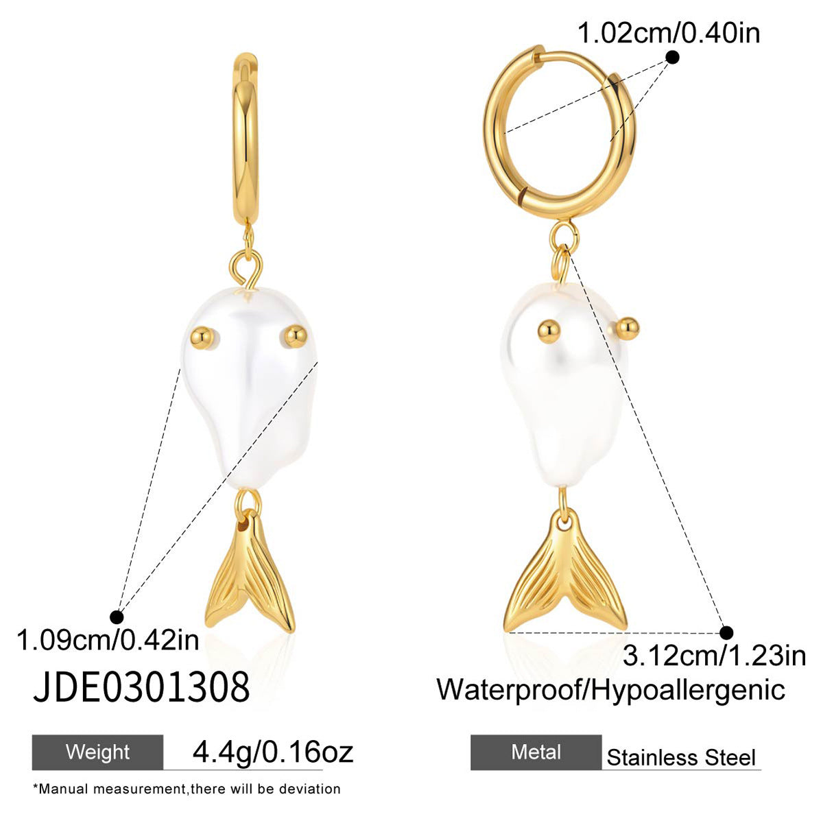 Damen Ohrhänger im eleganten Muscheldesign mit hypoallergenen Eigenschaften Shop Nory
