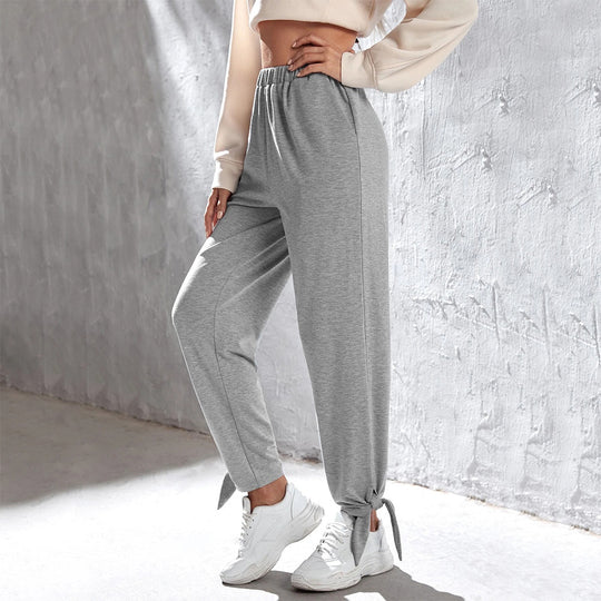 Damen lässige Jogginghose mit hohem Elastikbund seitlichen Eingrifftaschen und knöchelband Shop Nory