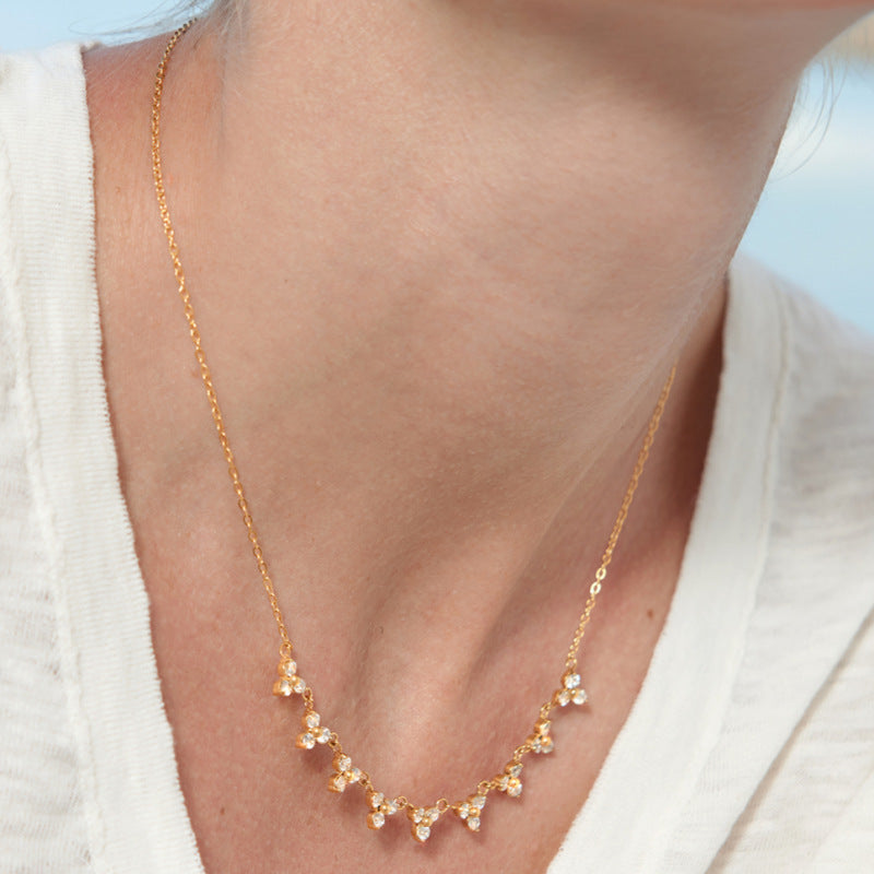 Damen Halskette mit funkelnden Zirkonia und hypoallergenem Edelstahl Shop Nory