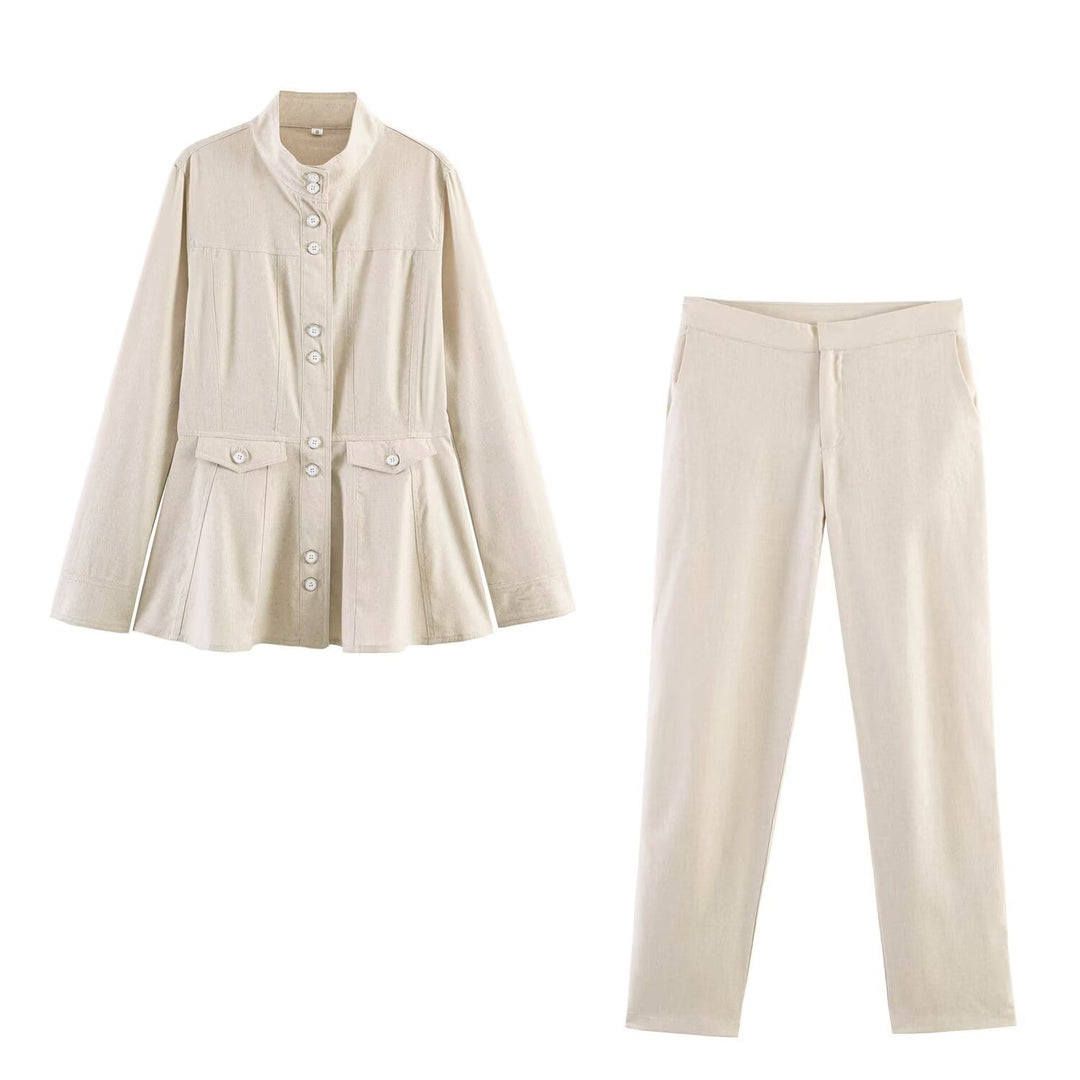 Damen Schlanke gerade Stoffhose mit verdecktem Reißverschluss und Eingrifftaschen Shop Nory