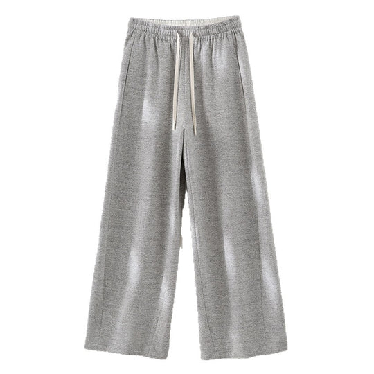 Damen Weite High‑Waist Loungehose aus weichem Baumwollmix mit Elastikbund und Tunnelzug Shop Nory