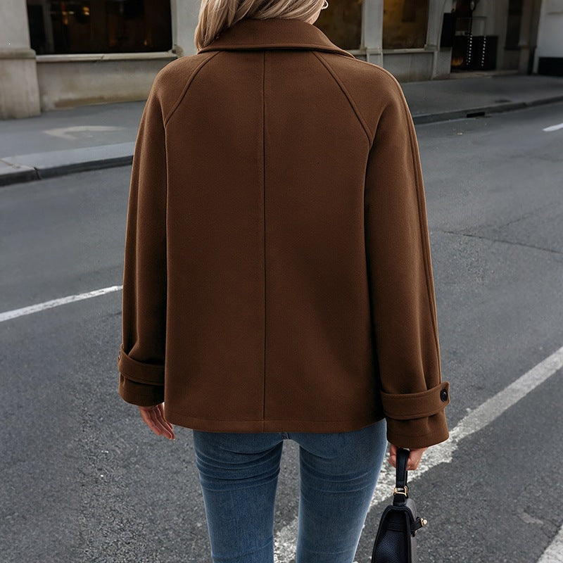 Damen Kurzmantel aus Wollmix mit Hemdkragen und geradem Schnitt Shop Nory