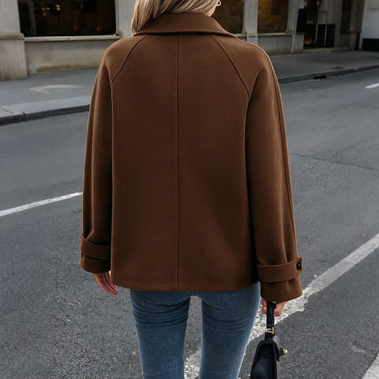 Damen Kurzmantel aus Wollmix mit Hemdkragen und geradem Schnitt Shop Nory