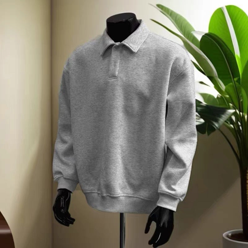 Herren Poloshirt-Sweatshirt mit Hemdkragen und Oversize-Schnitt Shop Nory