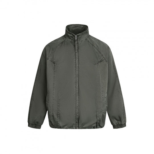 Herren Minimalistische Nylon-Bomberjacke mit Stehkragen, Raglanärmeln und gerafftem Saum Shop Nory