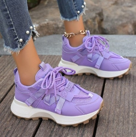 Damen Chunky-Plateau-Sneaker mit atmungsaktivem Mesh und montierten Riemen Shop Nory
