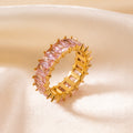 Damen Zarter Ring mit pinken Kristallen Shop Nory