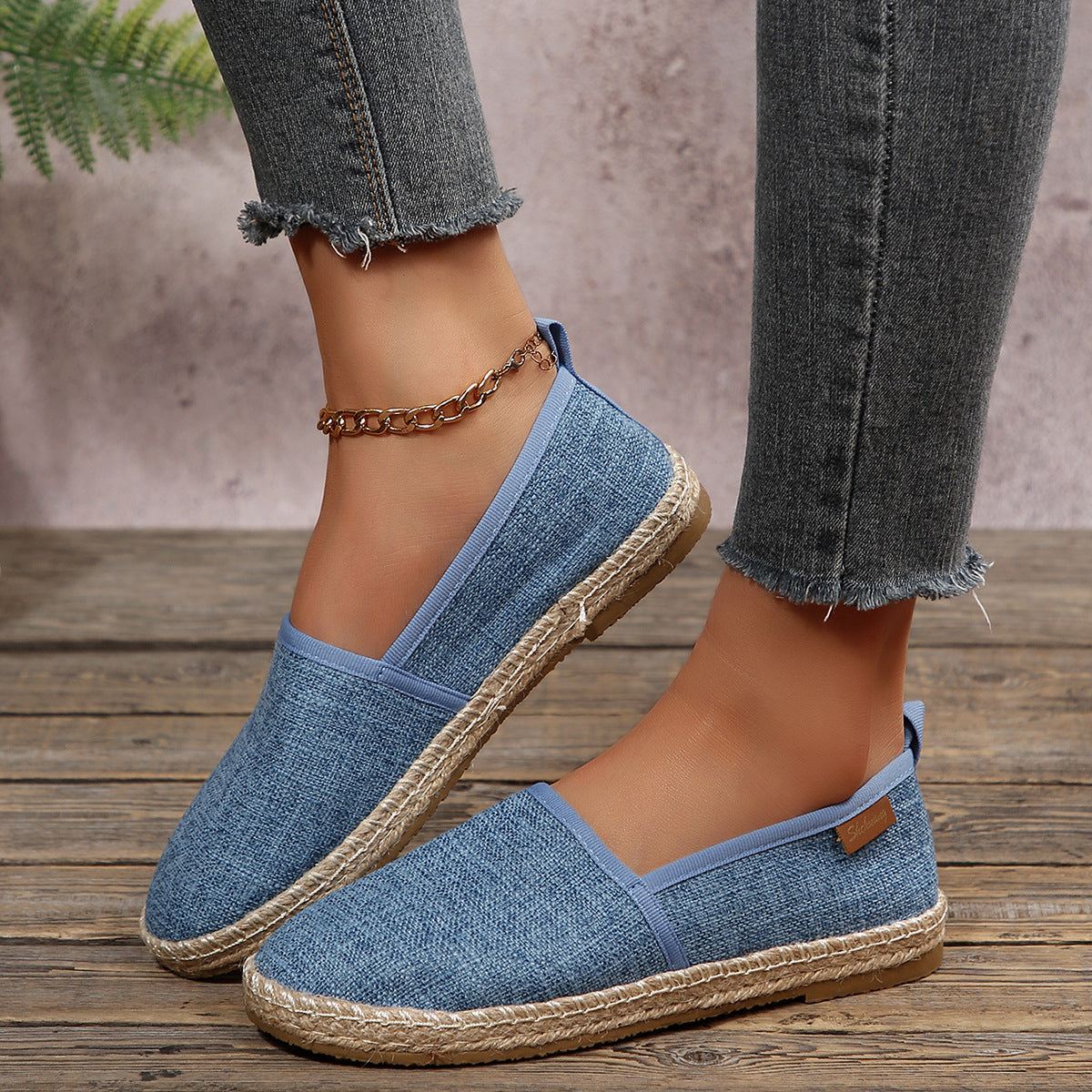 Damen Espadrilles mit rutschfester Sohle und anatomischem Fußbett