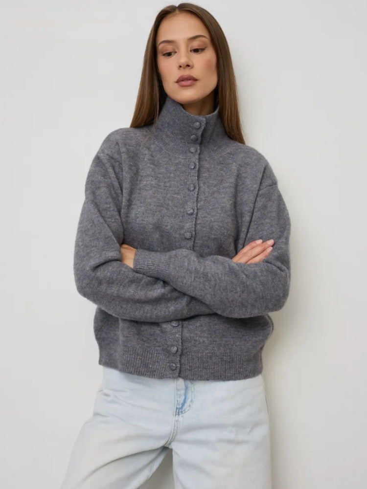 Damen Eleganter Pullover mit Knopfleiste Shop Nory