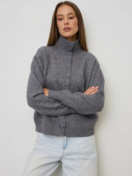 Damen Eleganter Pullover mit Knopfleiste Shop Nory