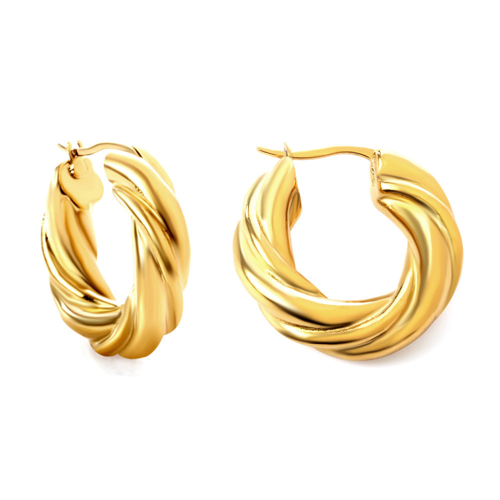 Damen Hängende Creolen mit elegantem Wellendesign Shop Nory