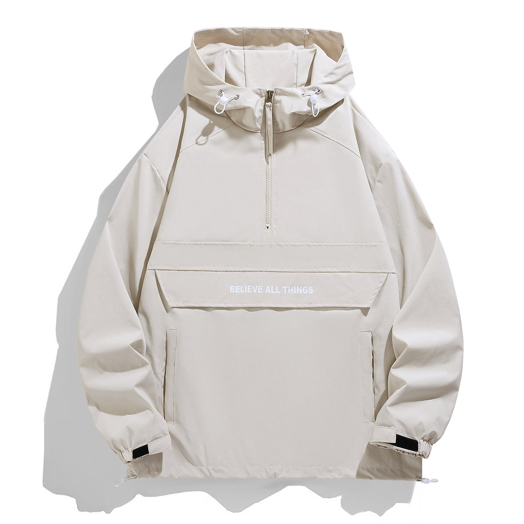 Damen Kapuzen-Anorak mit halbem Reißverschluss, Kängurutasche & verstellbarem Saum Shop Nory