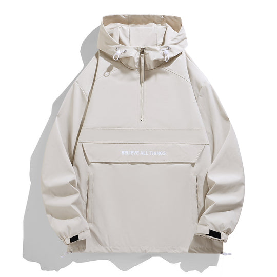 Damen Kapuzen-Anorak mit halbem Reißverschluss, Kängurutasche & verstellbarem Saum Shop Nory