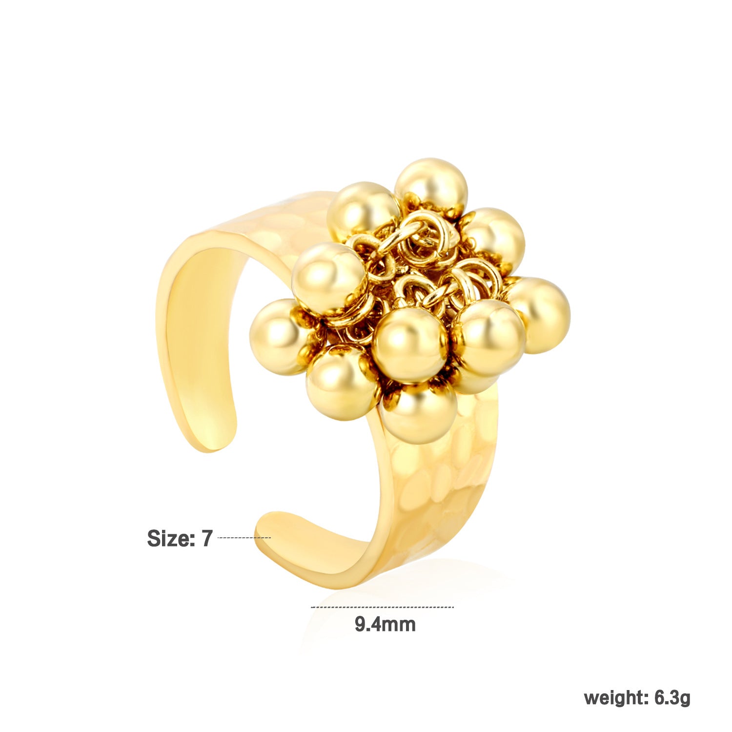 Damen Ring mit kunstvollem Marienkäfer-Anhänger und luxuriöser Perle Shop Nory