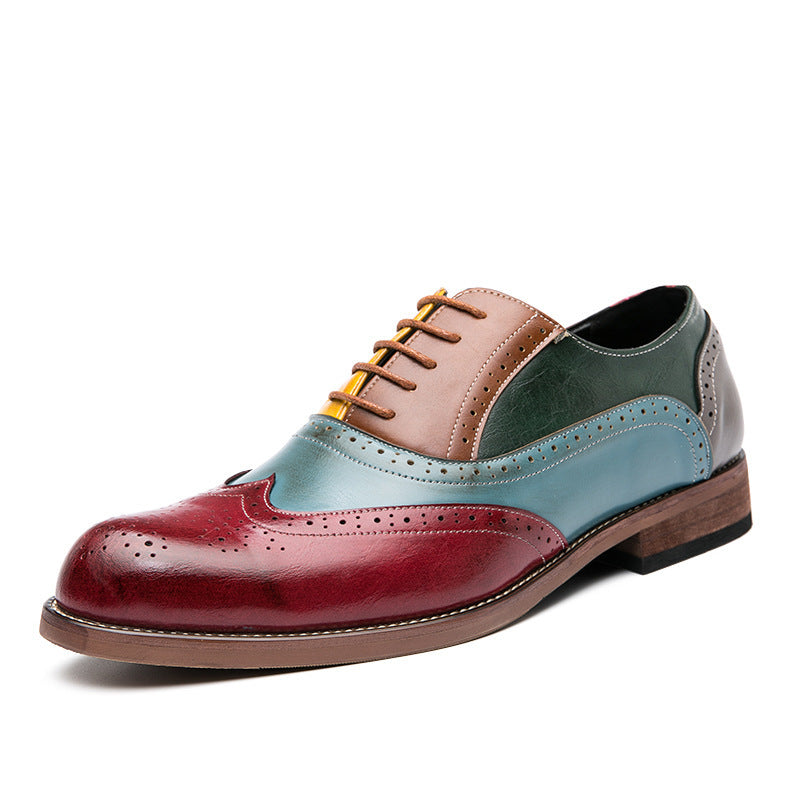 Herren handgefertigte Brogue-Lederschuhe mit mehrfarbiger Patina und perforierten Details Shop Nory
