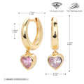 Damen Ohrhänger mit herzförmigen Zirkonsteinen und elegantem Goldfinish Shop Nory