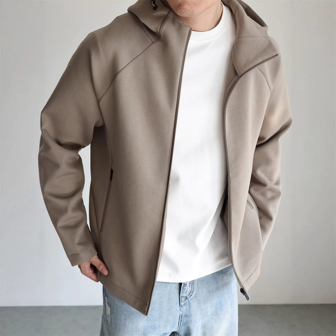 Herren Leichte Kapuzenjacke aus technischem Jersey mit verdecktem Reißverschluss Shop Nory