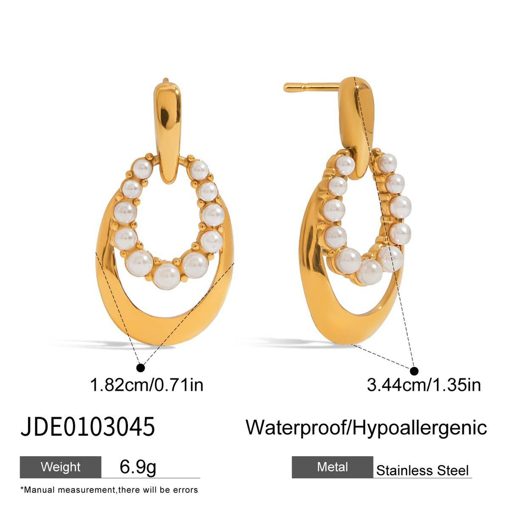 Damen Ohrhänger mit elegantem Perlen-Design und hypoallergener Edelstahlverarbeitung Shop Nory