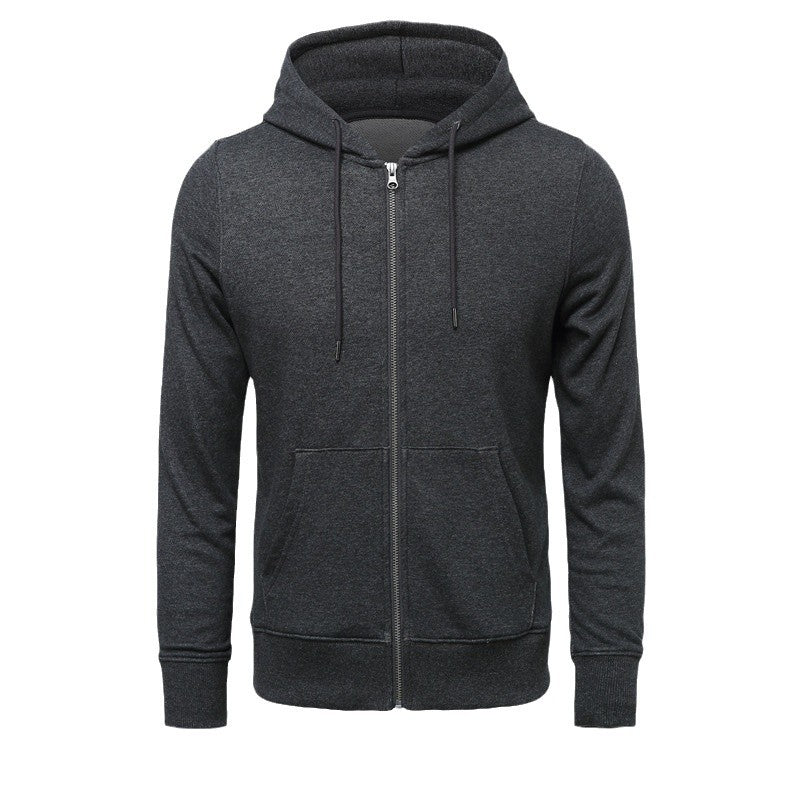 Herren nan schmal geschnittener Zip-Hoodie mit Metall-Reißverschluss, doppellagiger Kapuze und Kängurutasche Shop Nory