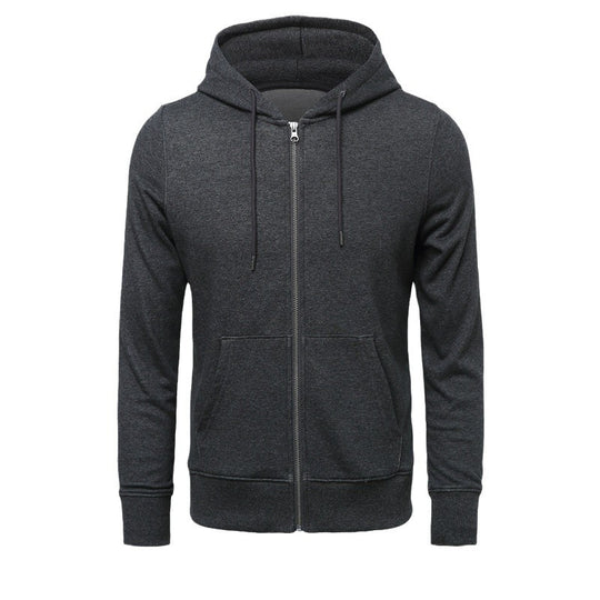 Herren nan schmal geschnittener Zip-Hoodie mit Metall-Reißverschluss, doppellagiger Kapuze und Kängurutasche Shop Nory