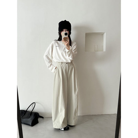 Damen Weite Palazzo-Hose mit fließendem Fall und hoher Taille Shop Nory