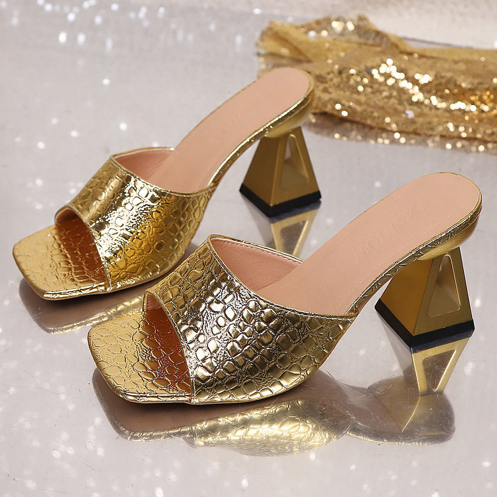 Damen Mules mit stylischem Blockabsatz und modischem Obermaterial