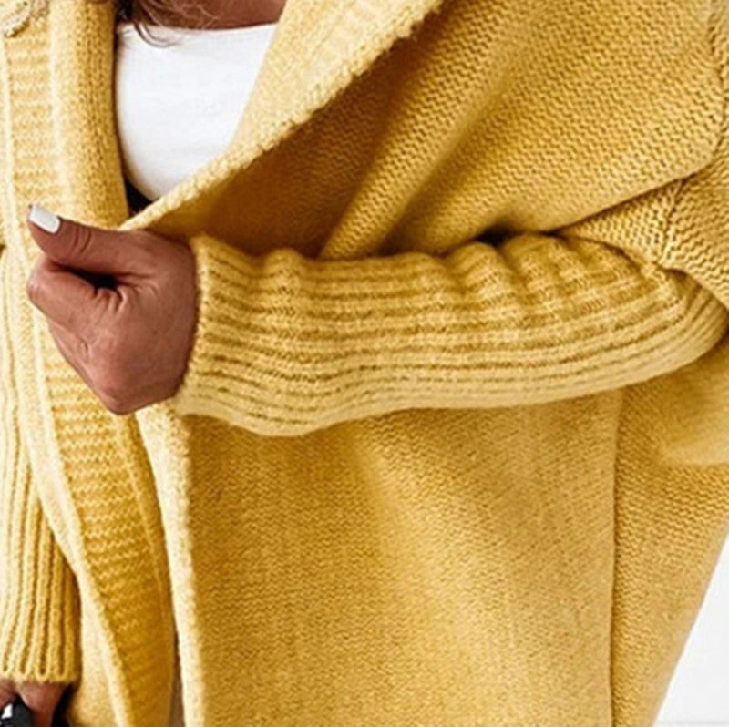 Damen Longline Kapuzen-Strickcardigan mit offener Front Shop Nory