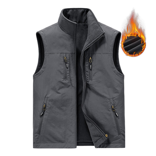 Herren Thermo-Outdoorweste mit Fleece-Innenfutter, windabweisender Shell und Mehrfach-Reißverschlusstaschen Shop Nory