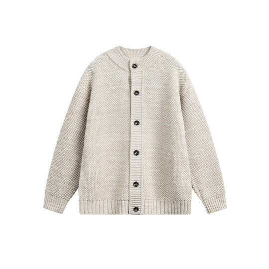 Damen Strukturiertes Oversize-Strickcardigan mit Rundhals und durchgehender Knopfleiste Shop Nory