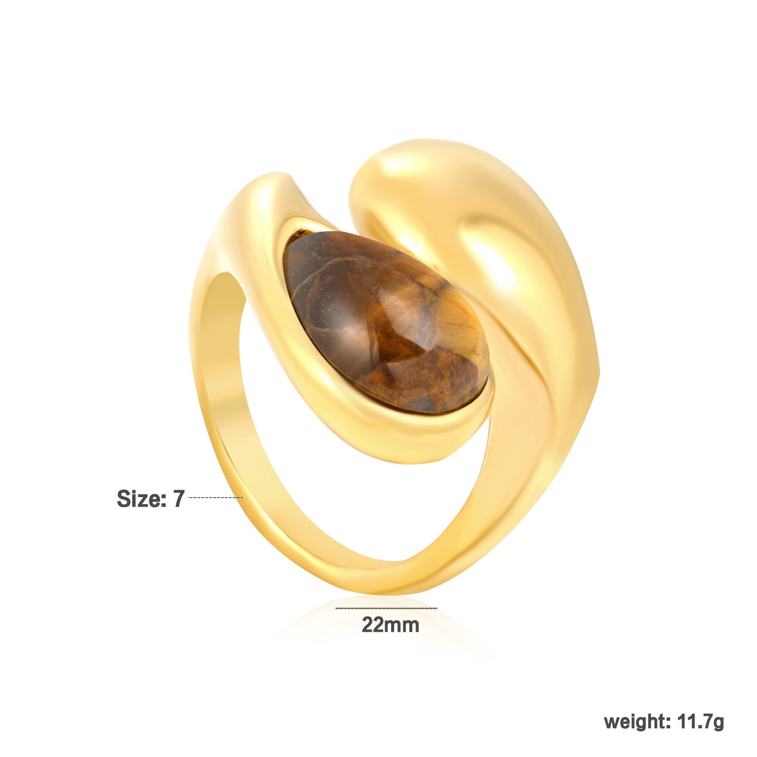 Damen Ring mit elegantem, geschwungenem Design und hochwertigem Zirkonanhänger Shop Nory