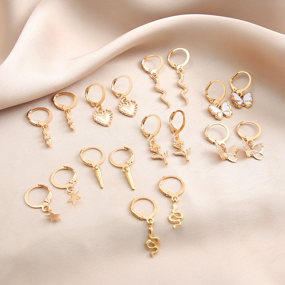 Damen Ohrringe Set mit einzigartigen Anhängern und kreativen Designs Shop Nory