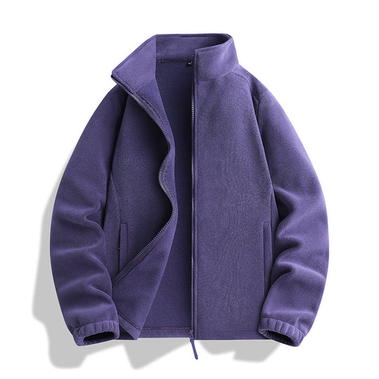 Unisex Fleecejacke mit Stehkragen, durchgehendem Reißverschluss und elastischen Bündchen Shop Nory