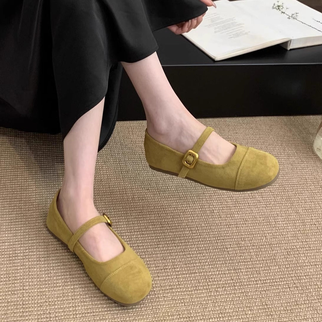 Damen Ballerinas mit verstellbarem Riemen und weichem Innenfutter
