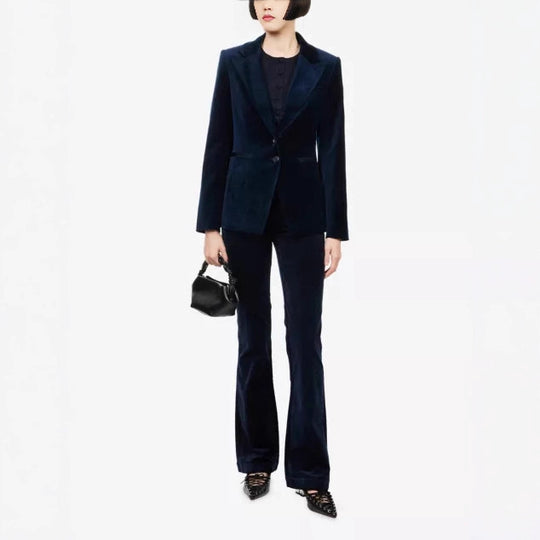 Damen Samtblazer mit taillierter Silhouette und Reverskragen Shop Nory