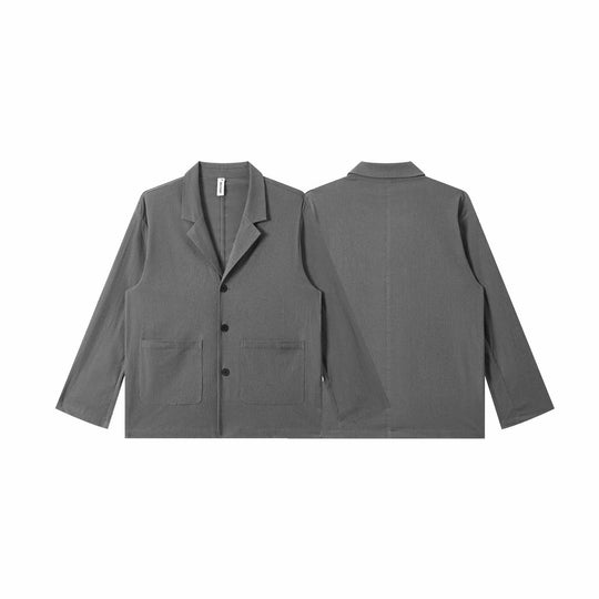 Herren Leichtes Struktur-Overshirt mit Reverskragen, Knopfleiste und aufgesetzten Taschen Shop Nory