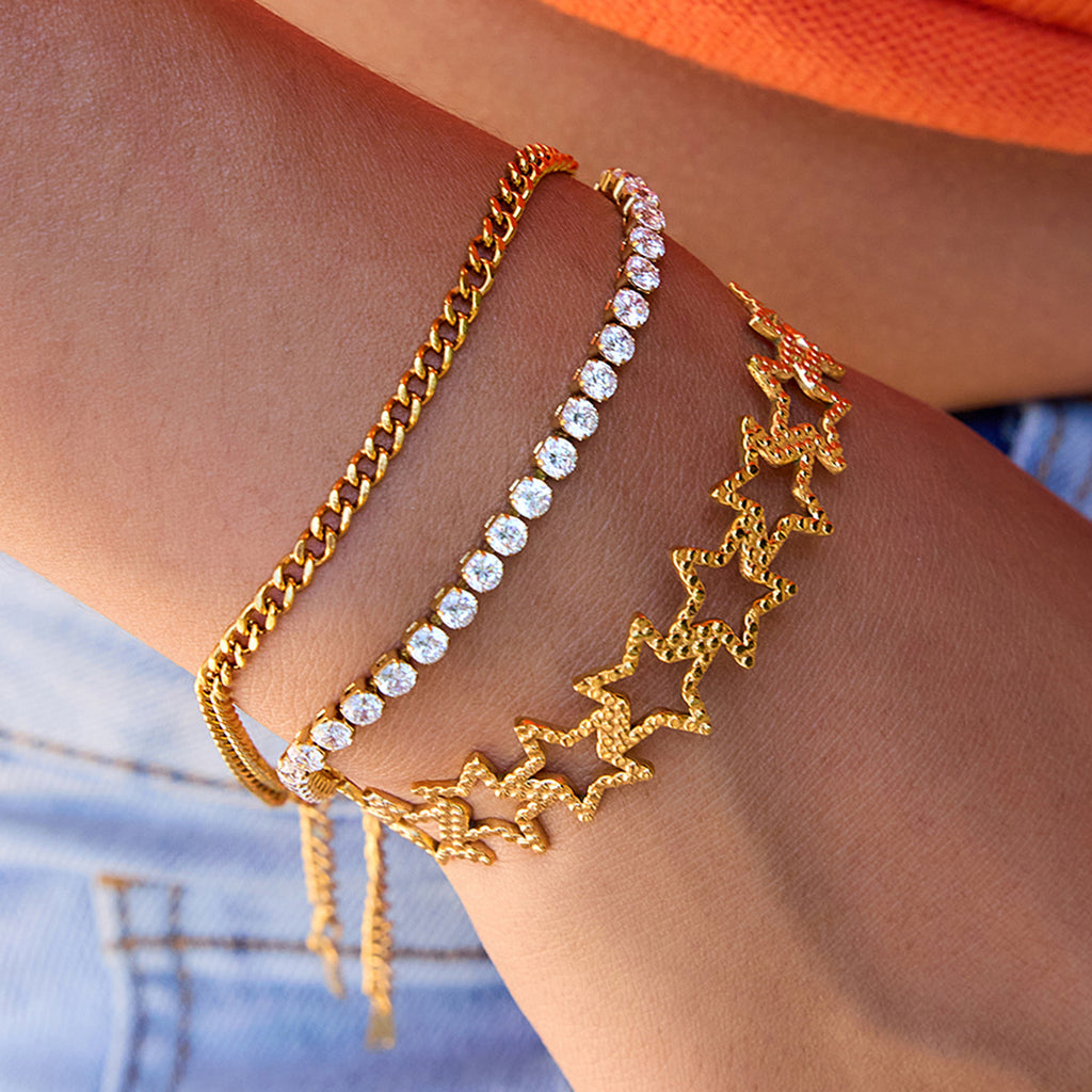 Damen Armband aus hypoallergenem Edelstahl mit elegantem Gliederdesign Shop Nory
