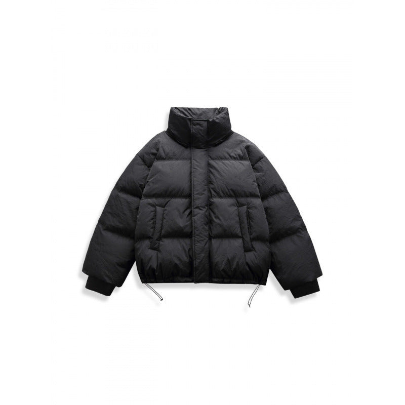 Unisex Kurze Steppjacke mit Kapuze, hohem Stehkragen und verstellbarem Saum Shop Nory