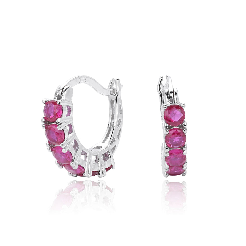 Damen Creolenohrringe mit funkelnden Zirkonsteinen aus hochwertigem 925 Sterling Silber Shop Nory