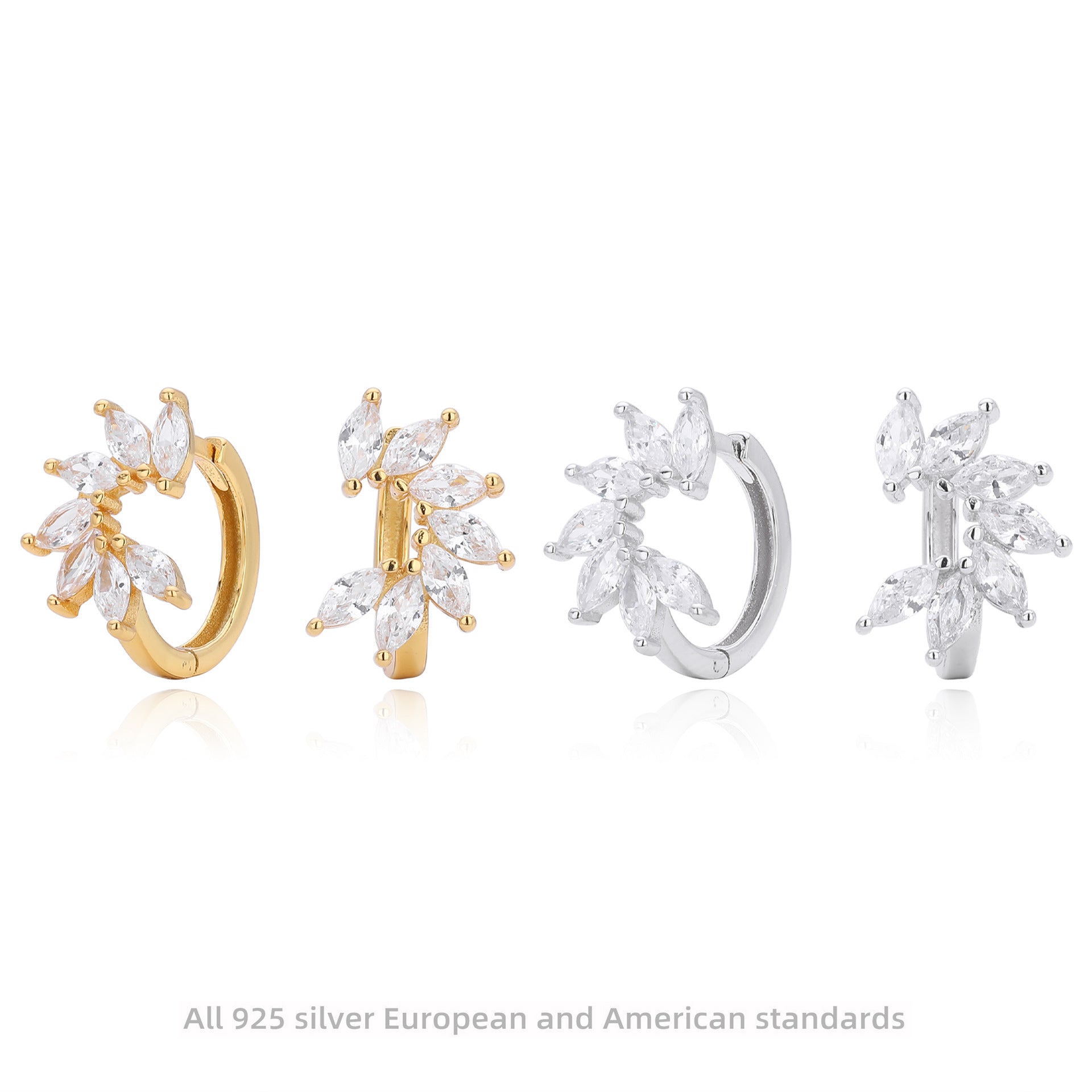 Damen Ohrringe mit luxuriösem Zirkonbesatz und moderne Kreolen Shop Nory