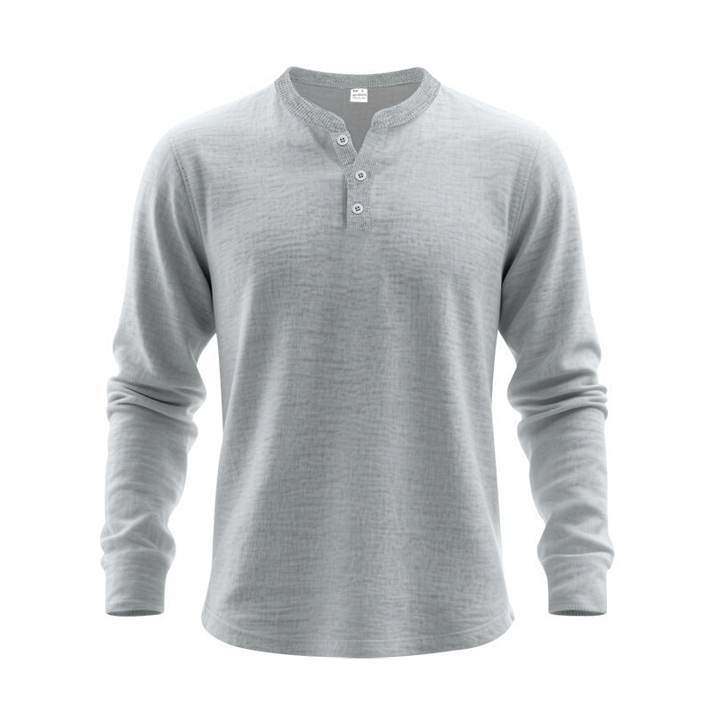 Herren Langarmshirt mit Knopfleiste