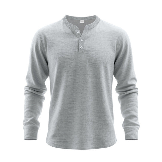 Herren Langarmshirt mit Knopfleiste