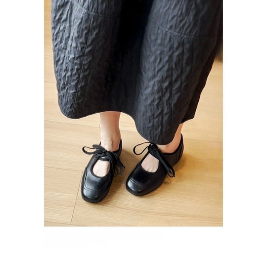 Damen Bequeme Schnürer im Retro‑Ballerina‑Look mit verstecktem Keil und Komfortfußbett Shop Nory