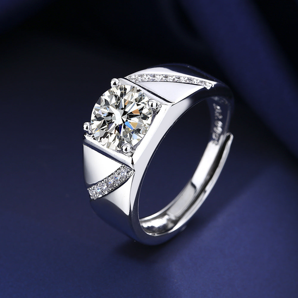 Damen eleganter Ring mit quadratischem Kristall und filigranen Details Shop Nory