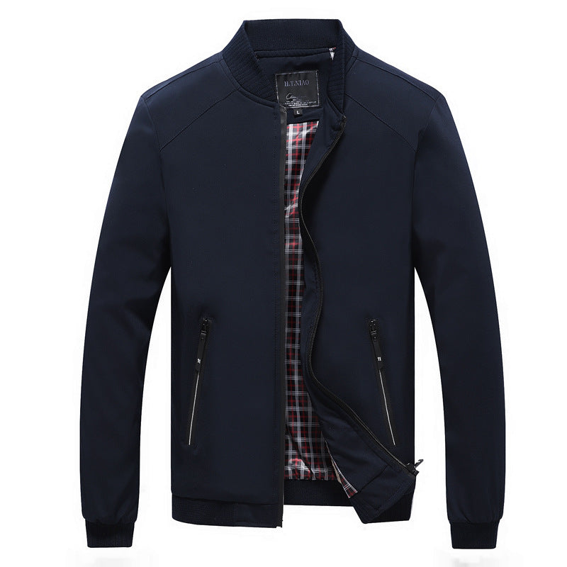 Herren Bomberjacke mit kariertem Innenfutter, windabweisender Shell und Reißverschluss-Taschen Shop Nory