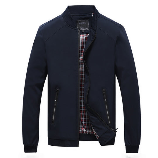 Herren Bomberjacke mit kariertem Innenfutter, windabweisender Shell und Reißverschluss-Taschen Shop Nory