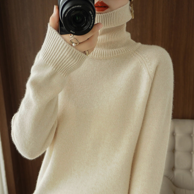 Damen Rollkragenpullover aus weichem Wollmix mit verlängerten Bündchen Shop Nory