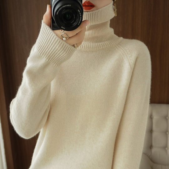 Damen Rollkragenpullover aus weichem Wollmix mit verlängerten Bündchen Shop Nory