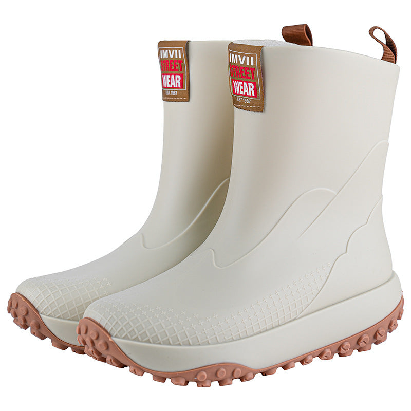 Unisex Wasserdichte Kurzschaft-Outdoor-Gummistiefel mit profilierter Noppenlaufsohle Shop Nory